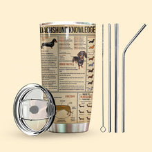 Load image into Gallery viewer, Dachshund Knowledge Personalized Tumbler
