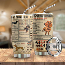 Load image into Gallery viewer, Dachshund Knowledge Personalized Tumbler
