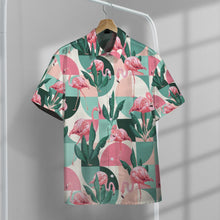 Load image into Gallery viewer, Pink Flamingo Hawaiian Button Shirt
