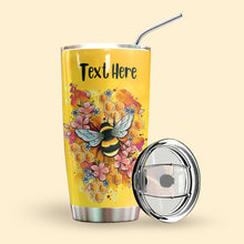 Load image into Gallery viewer, Bee Personalized Tumbler Be Strong
