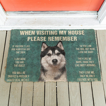 Please Remember Husky Dog's House Rule Doormat