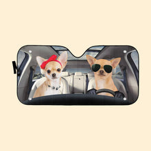 Load image into Gallery viewer, Chihuahua Couple Dog Car Auto Sunshade
