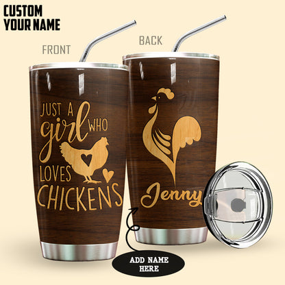 Just A Girl Who Loves Chicken Personalized Tumbler