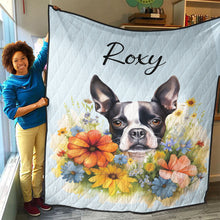 Load image into Gallery viewer, Personalized Pet Flower Christmas Quilt
