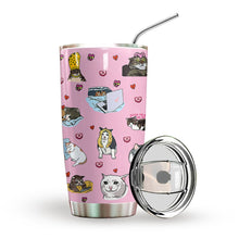 Load image into Gallery viewer, Sad Cat Meme Pink Custom Tumbler
