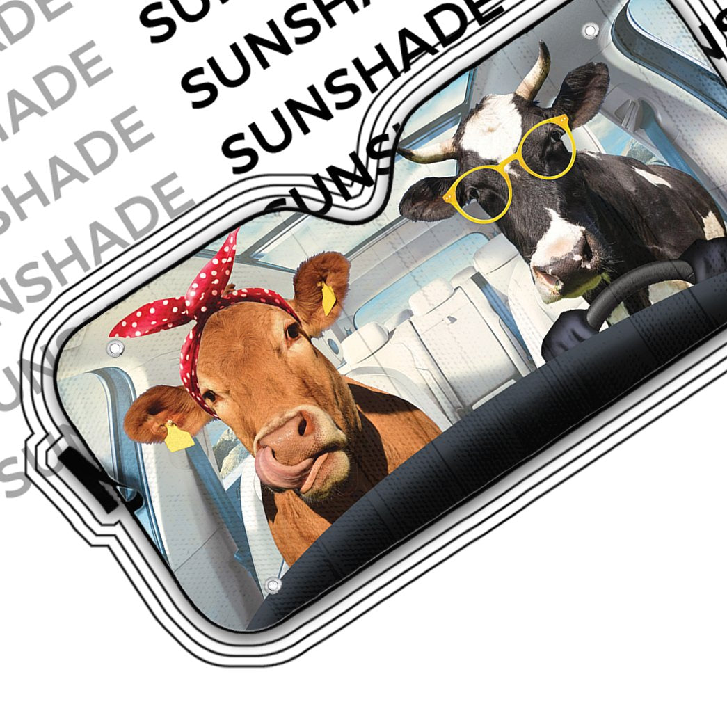 Cow Couple Car Auto Sunshade