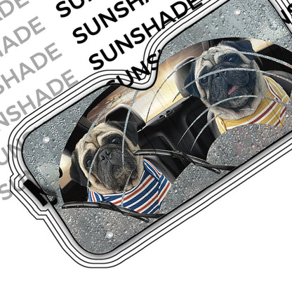 Two Cute Pugs Custom Car Auto Sunshade