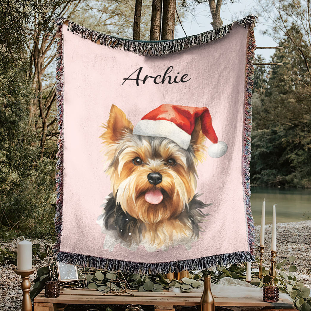 Personalized Pet Christmas Woven Blanket