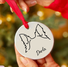 Load image into Gallery viewer, Personalized Dog Ear Custom Ceramic Ornament
