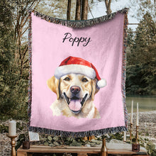 Load image into Gallery viewer, Personalized Pet Christmas Woven Blanket
