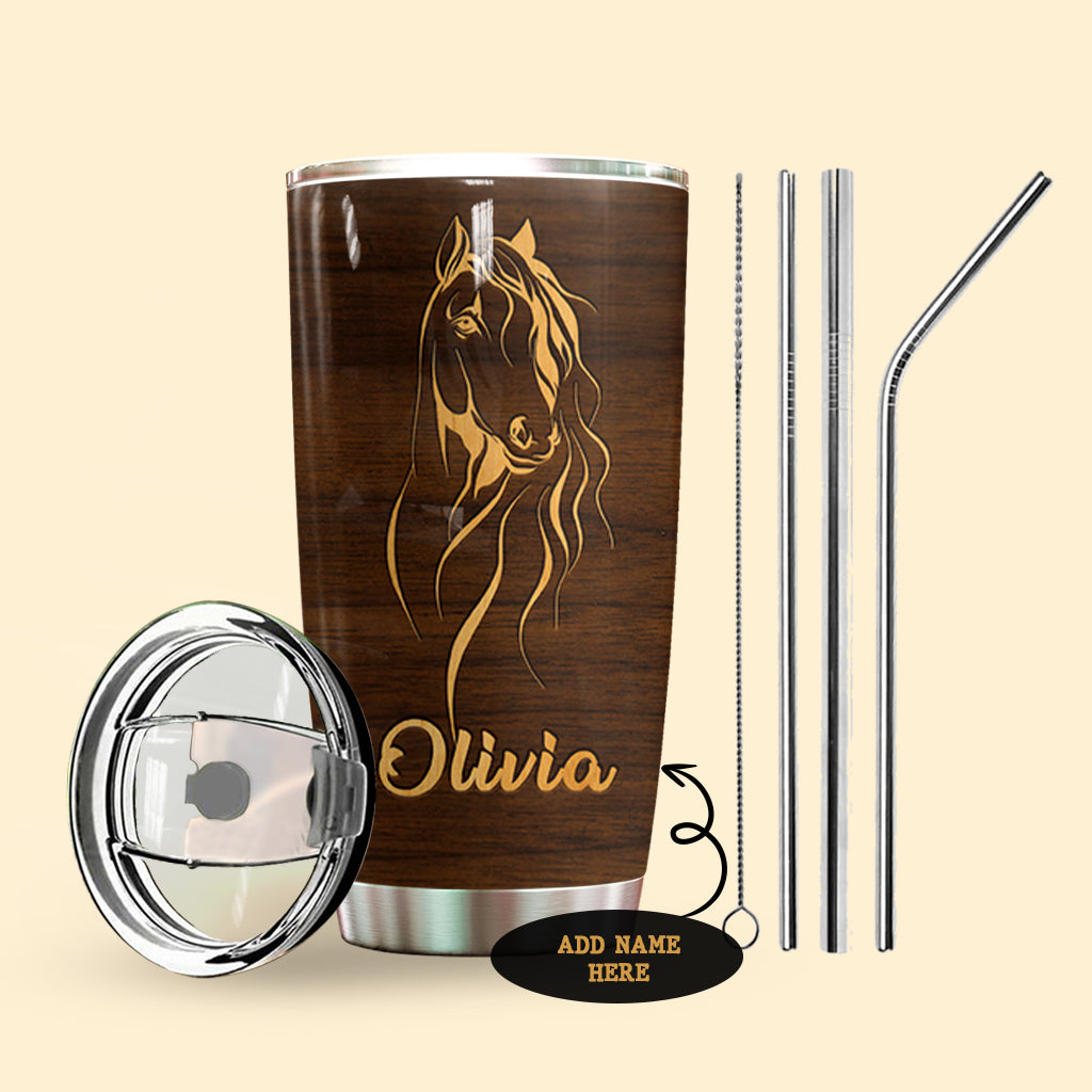 A Girl Who Loves Horses Personalized Tumbler