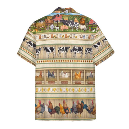 Farm Character Stripe Button Shirt