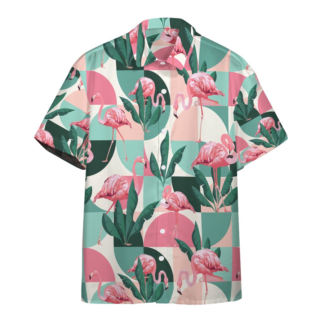 Pink Flamingo Hawaiian Button Shirt