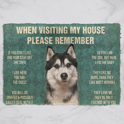 Please Remember Husky Dog's House Rule Doormat