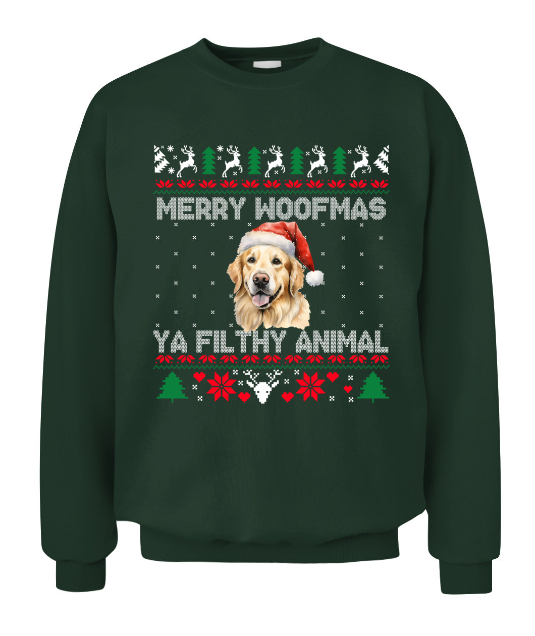 Personalized Pet Dog Merry Woofmas Printed Graphic Apparel