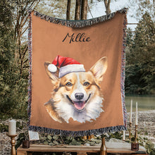 Load image into Gallery viewer, Personalized Pet Christmas Woven Blanket
