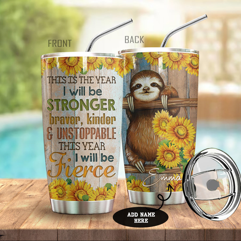 Sloth This Is A New Year Personalized Tumbler