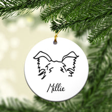 Load image into Gallery viewer, Personalized Dog Ear Custom Ceramic Ornament
