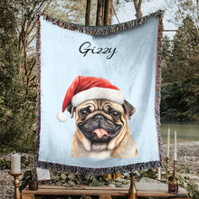 Load image into Gallery viewer, Personalized Pet Christmas Woven Blanket
