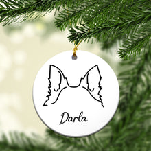 Load image into Gallery viewer, Personalized Dog Ear Custom Ceramic Ornament
