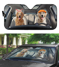 Load image into Gallery viewer, Golden Retriever Family Dog Custom Car Auto Sunshade
