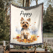 Load image into Gallery viewer, Personalized Pet Autumn Christmas Woven Blanket
