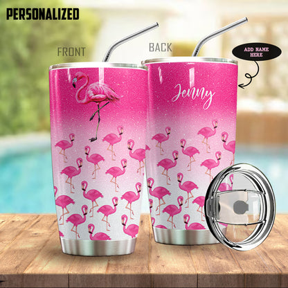 Flamingo Pink Personalized Tumbler