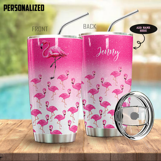 Flamingo Pink Personalized Tumbler