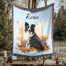 Load image into Gallery viewer, Personalized Pet Autumn Christmas Woven Blanket
