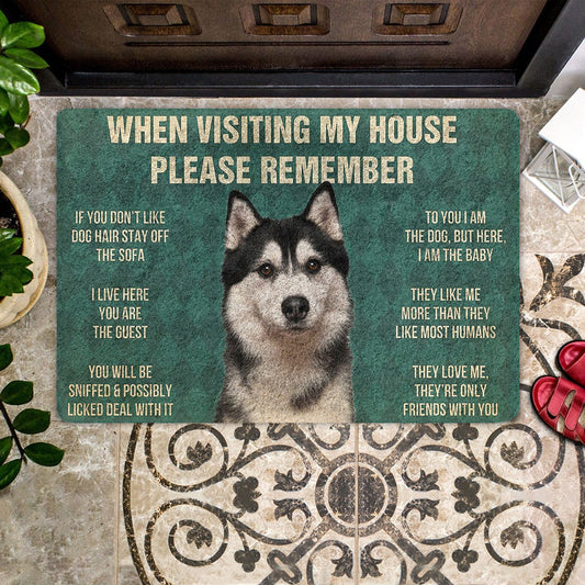 Please Remember Husky Dog's House Rule Doormat
