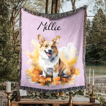 Load image into Gallery viewer, Personalized Pet Autumn Christmas Woven Blanket
