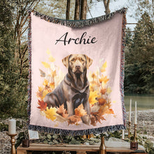 Load image into Gallery viewer, Personalized Pet Autumn Christmas Woven Blanket
