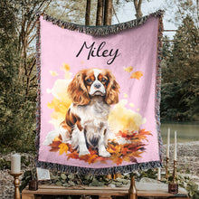 Load image into Gallery viewer, Personalized Pet Autumn Christmas Woven Blanket
