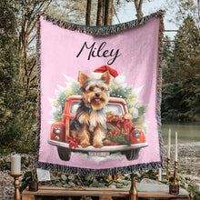 Load image into Gallery viewer, Personalized Pet Christmas Car Woven Blanket
