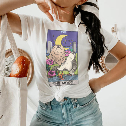 Sad Cat Meme The Moon Tarot Women's Tee & Unisex Tee