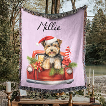 Load image into Gallery viewer, Personalized Pet Christmas Car Woven Blanket
