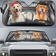 Load image into Gallery viewer, Golden Retrievers Dog Car Auto Sunshade
