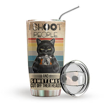 Load image into Gallery viewer, Black Cat Shoot People Photography Personalized Tumbler
