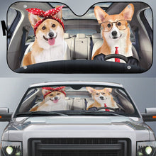 Load image into Gallery viewer, Adorable Couple Corgi Dogs Car Auto Sunshade
