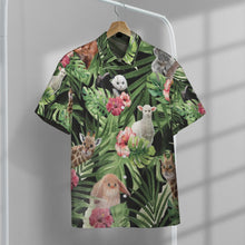 Load image into Gallery viewer, Cat Face Hawaii Button Shirt
