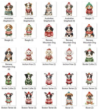 Load image into Gallery viewer, Personalized Pup In Ugly Sweater With Christmas Stockings Custom Ceramic Ornament
