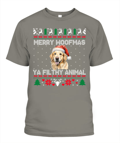 Personalized Pet Dog Merry Woofmas Printed Graphic Apparel