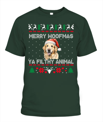 Personalized Pet Dog Merry Woofmas Printed Graphic Apparel