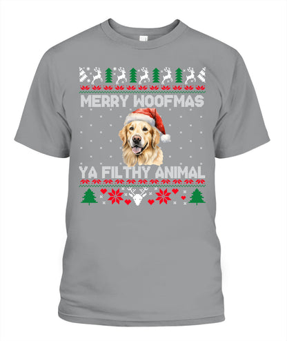 Personalized Pet Dog Merry Woofmas Printed Graphic Apparel