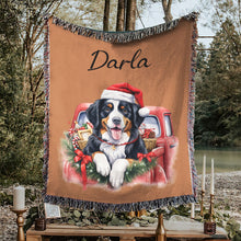 Load image into Gallery viewer, Personalized Pet Christmas Car Woven Blanket
