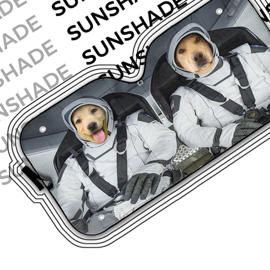 Yellow Labrador Retriever SpaceX Custom Car Auto Sunshade