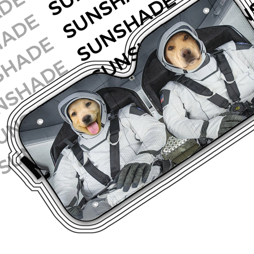 Yellow Labrador Retriever SpaceX Custom Car Auto Sunshade