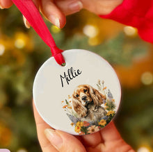 Load image into Gallery viewer, Personalized Pet Flower Custom Ceramic Ornament

