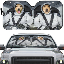 Load image into Gallery viewer, Yellow Labrador Retriever SpaceX Custom Car Auto Sunshade
