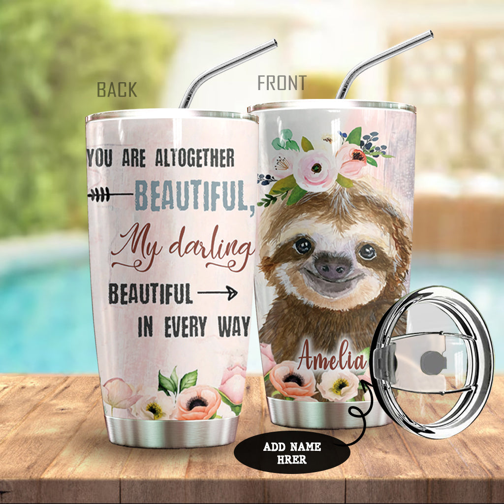 Sloth Beautiful Personalized Tumbler